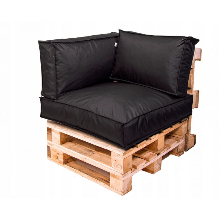 Paletové sedenie Golden Garden GG60/1 - podsedák a vankúš 80cm x 80cm x 15cm penový granulát čierne 1